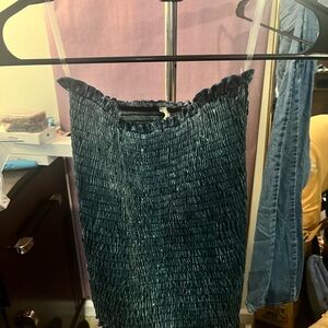 Elegant Blue Smocked Skirt